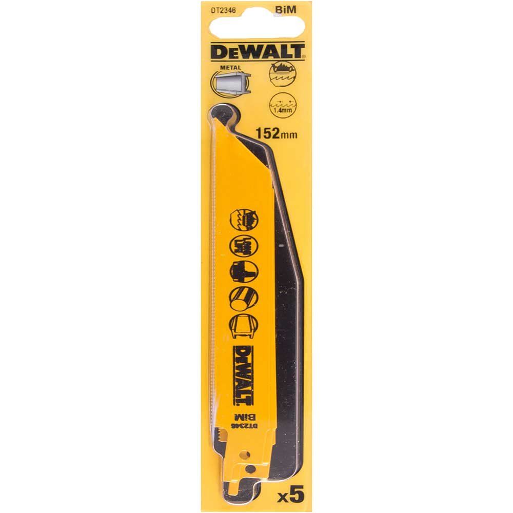Dewalt DT2346-QZ Bi-Metal Reciprocating Blade For Metal Cordless 152Mm X 18 Tpi (Pack 5) - Image 1