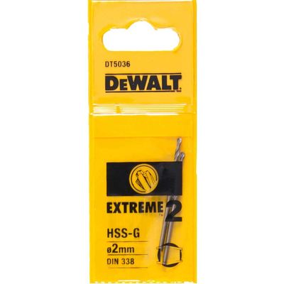 Dewalt DT5036-QZ Extreme 2 Metal Drill Bits (2) 2.0Mm Ol:49Mm Wl:24Mm