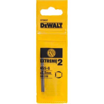 Dewalt DT5037-QZ Extreme 2 Metal Drill Bits (2) 2.5Mm Ol:57Mm Wl:30Mm