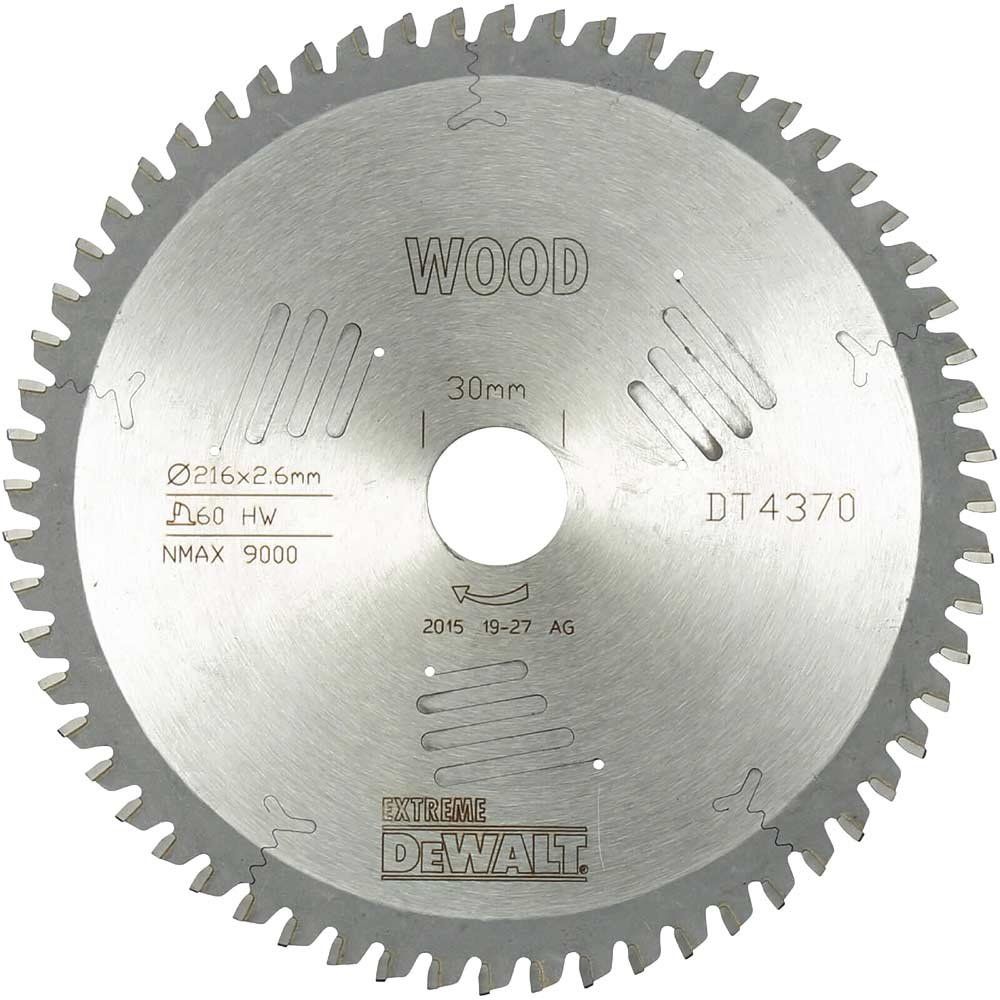 DeWalt Extreme Extra Fine Finish Saw Blades 216mm 60T 30mm - Image 1