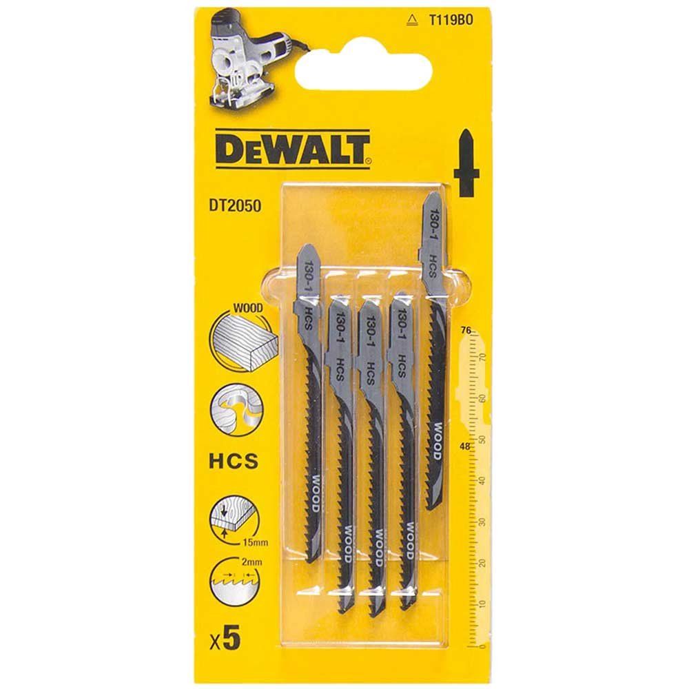 DeWalt T119BO HCS Wood Cutting Jigsaw Blades Pack of 5 - Image 1