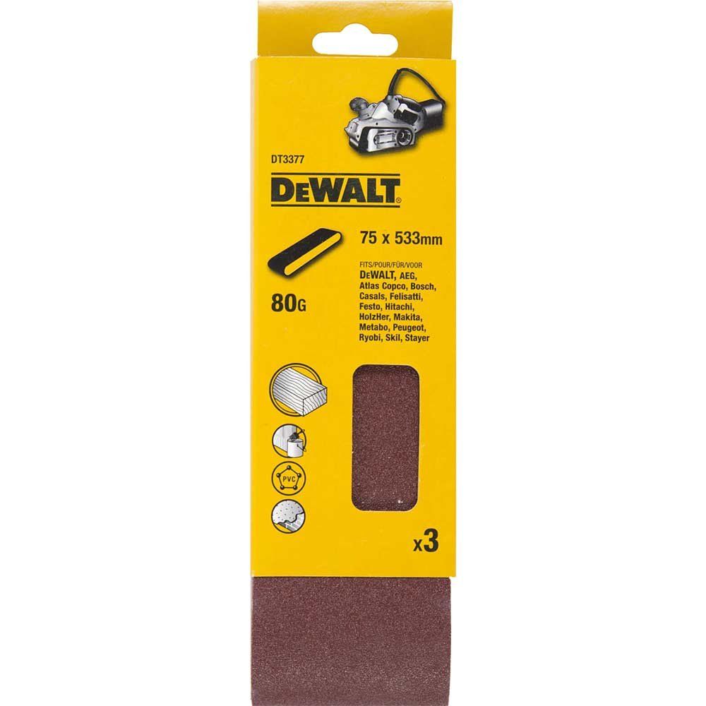 Dewalt DT3377-QZ Sanding Belt 533 X 75Mm 80G Pack Of 3 - Image 1