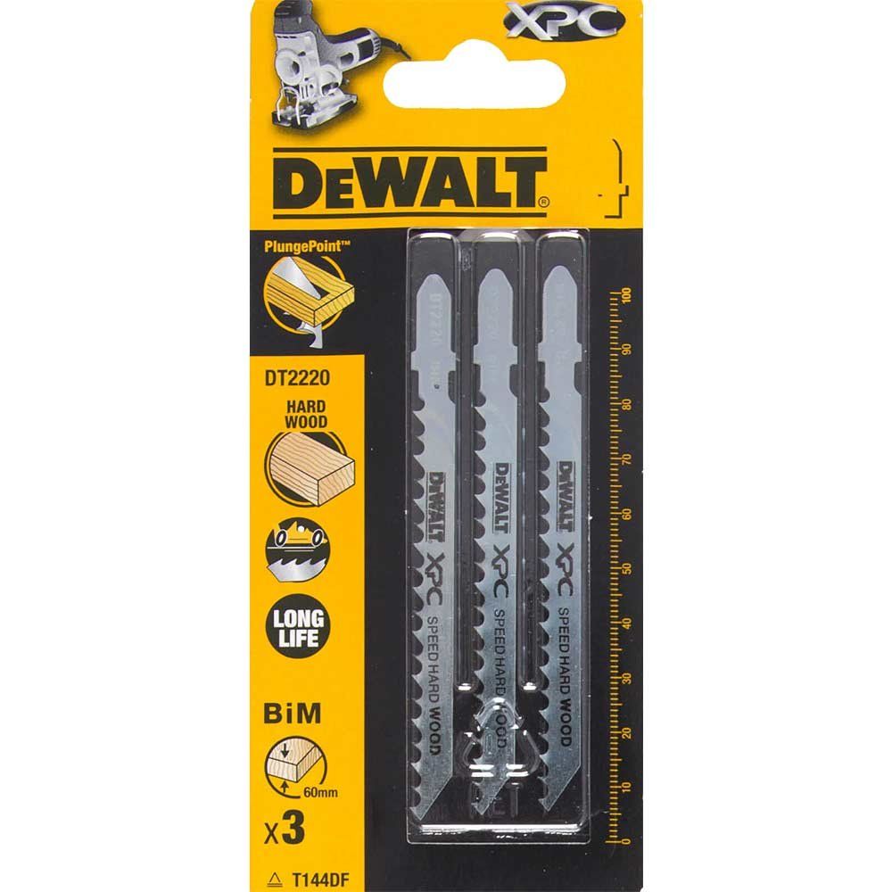 Dewalt DT2220-QZ Xpc Bi-Metal Wood Jigsaw Blades Pack Of 3 T144Df - Image 1
