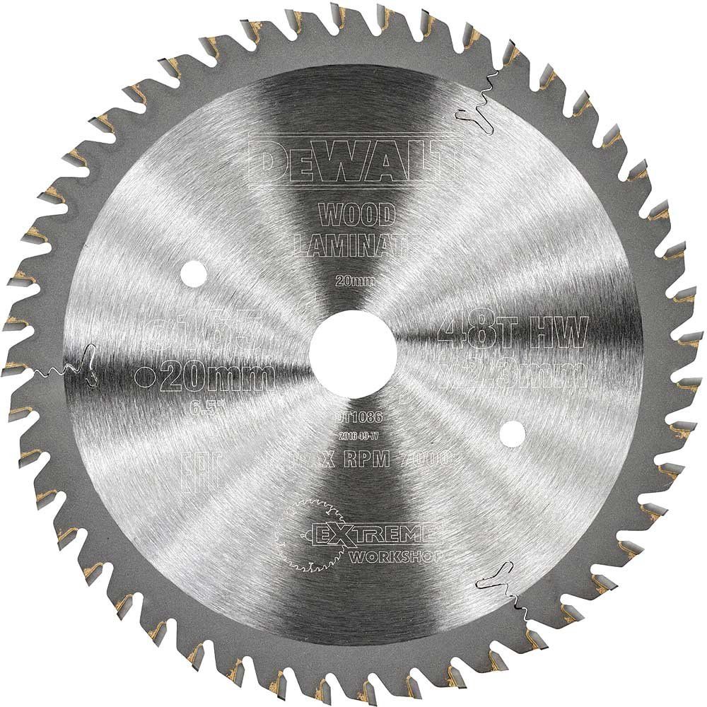 DeWalt Extreme Laminate Saw Blades 165mm 48T 20mm - Image 1