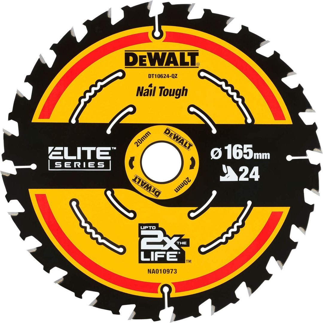 Dewalt DT10624-QZ Cordless Extreme Framing Circular Saw Blade 165 X 20Mm X 24T - Image 1