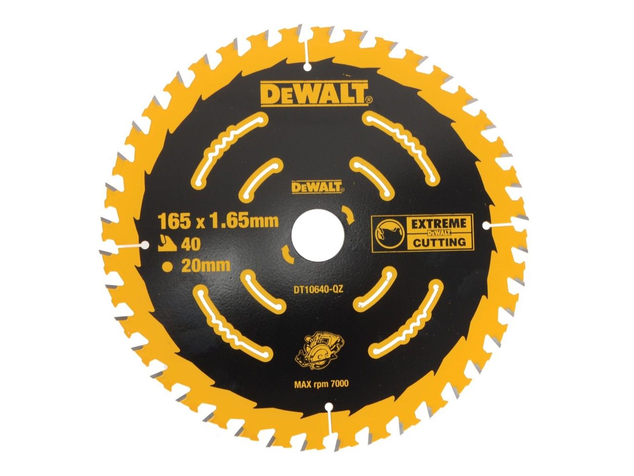 DEWALT DT10640-QZ Extreme 2nd Fix Circular Saw Blade - 165mm 20mm Bore 40T - Image 1