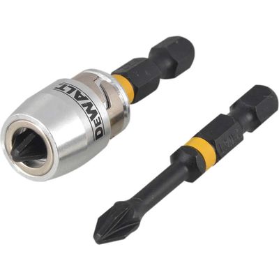 Dewalt DT70535T-QZ Impact Torsion Bits Pz2 X 50Mm (X2) And Magnetic Screwlock Sleeve