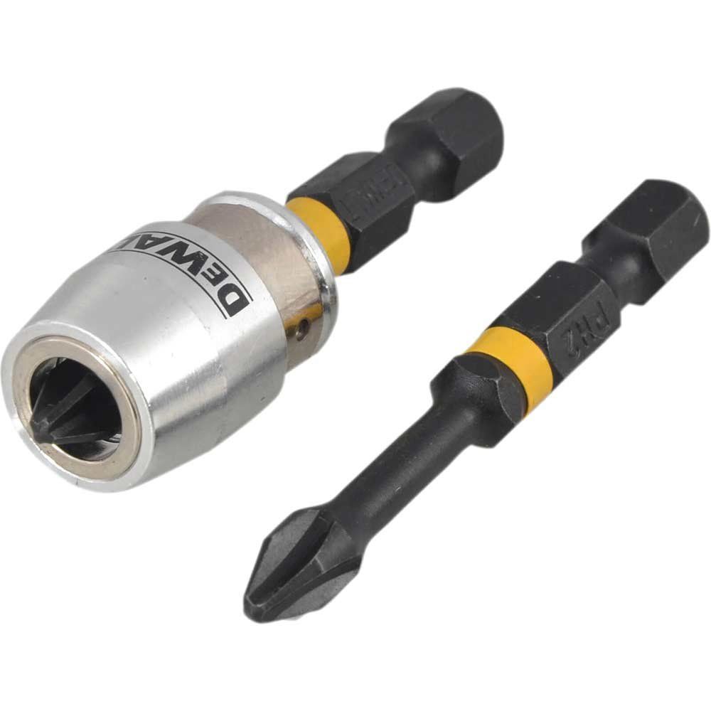 Dewalt DT70536T-QZ Impact Torsion Bits Ph2 X 50Mm (X2) And Magnetic Screwlock Sleeve - Image 1