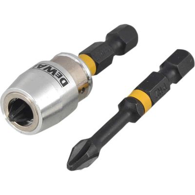 Dewalt DT70536T-QZ Impact Torsion Bits Ph2 X 50Mm (X2) And Magnetic Screwlock Sleeve