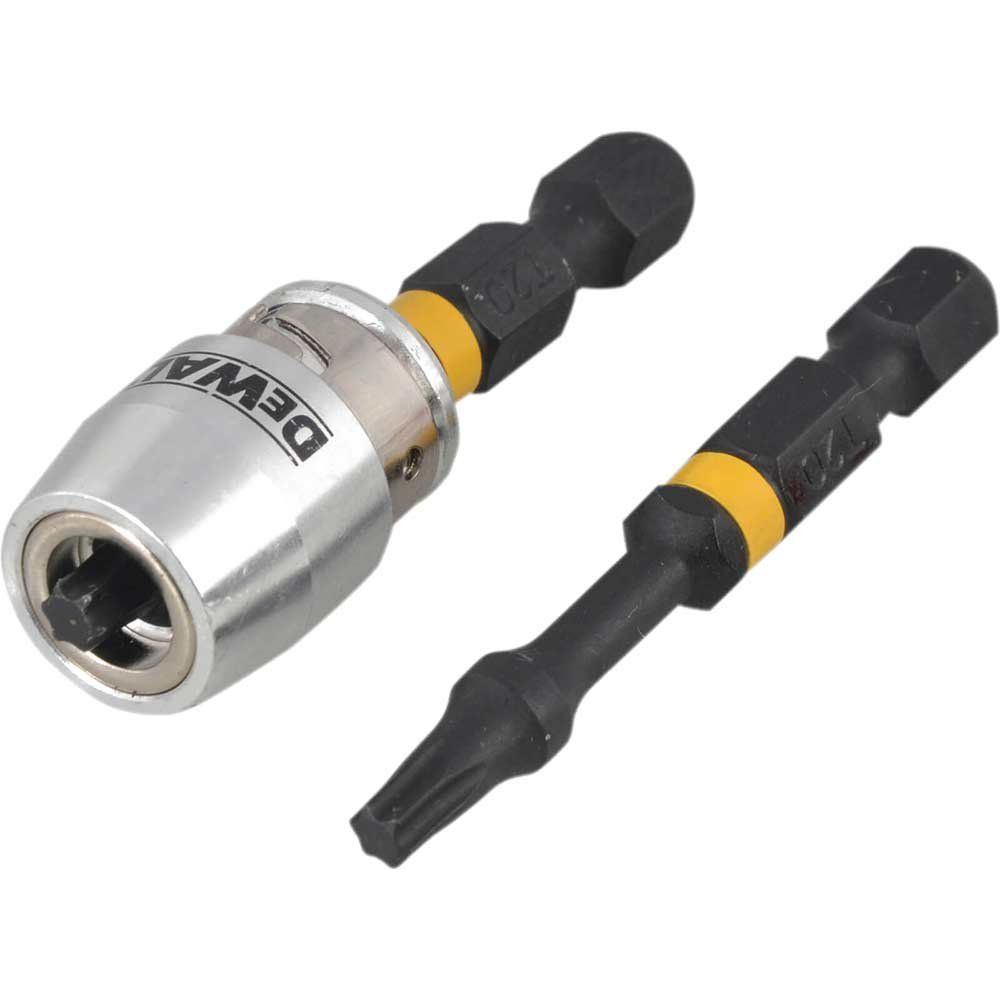 Dewalt DT70537T-QZ Impact Torsion Bits Tx0 X 50Mm (X2) And Magnetic Screwlock Sleeve - Image 1