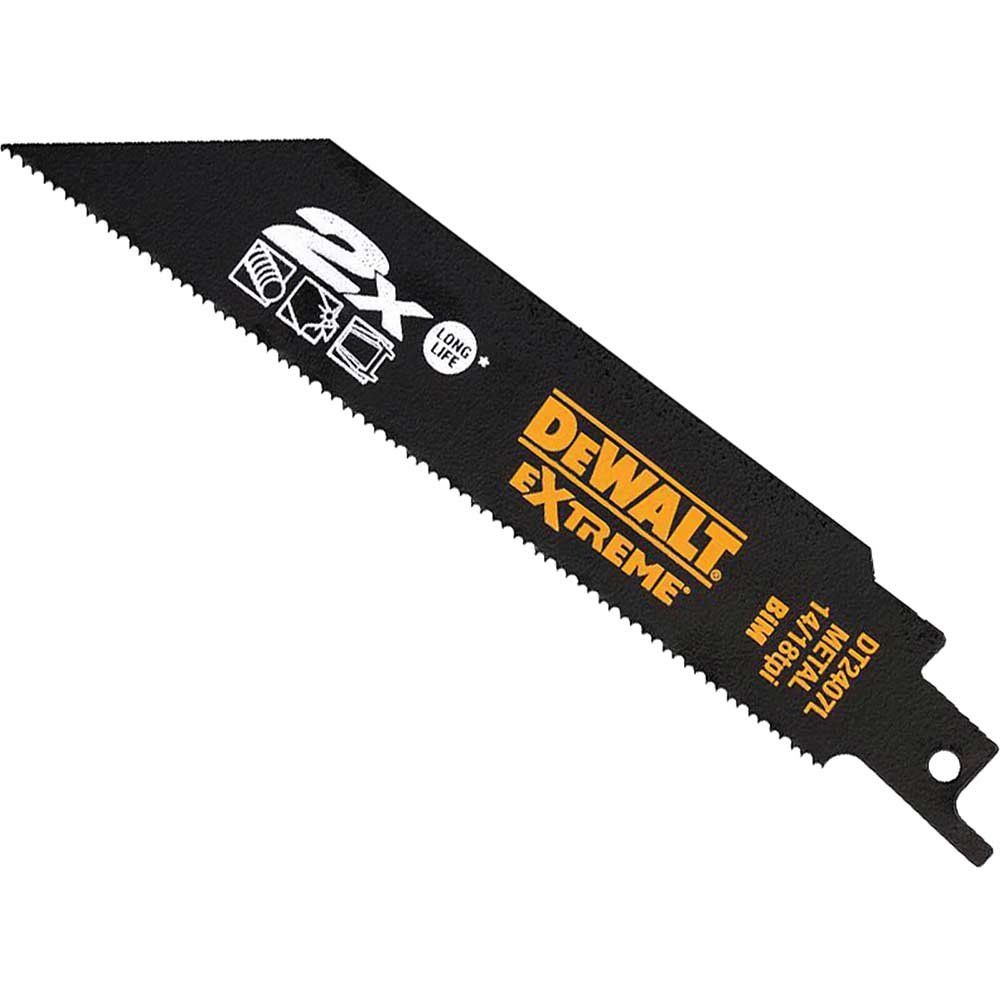 DeWalt Extreme 2X Life Metal Cutting Reciprocating Sabre Saw Blades 305mm Pack of 5 - Image 1
