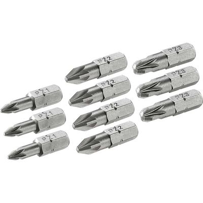 Stanley Mixed Pozi Screwdriver Bits Assorted Pozi 25mm Pack of 10