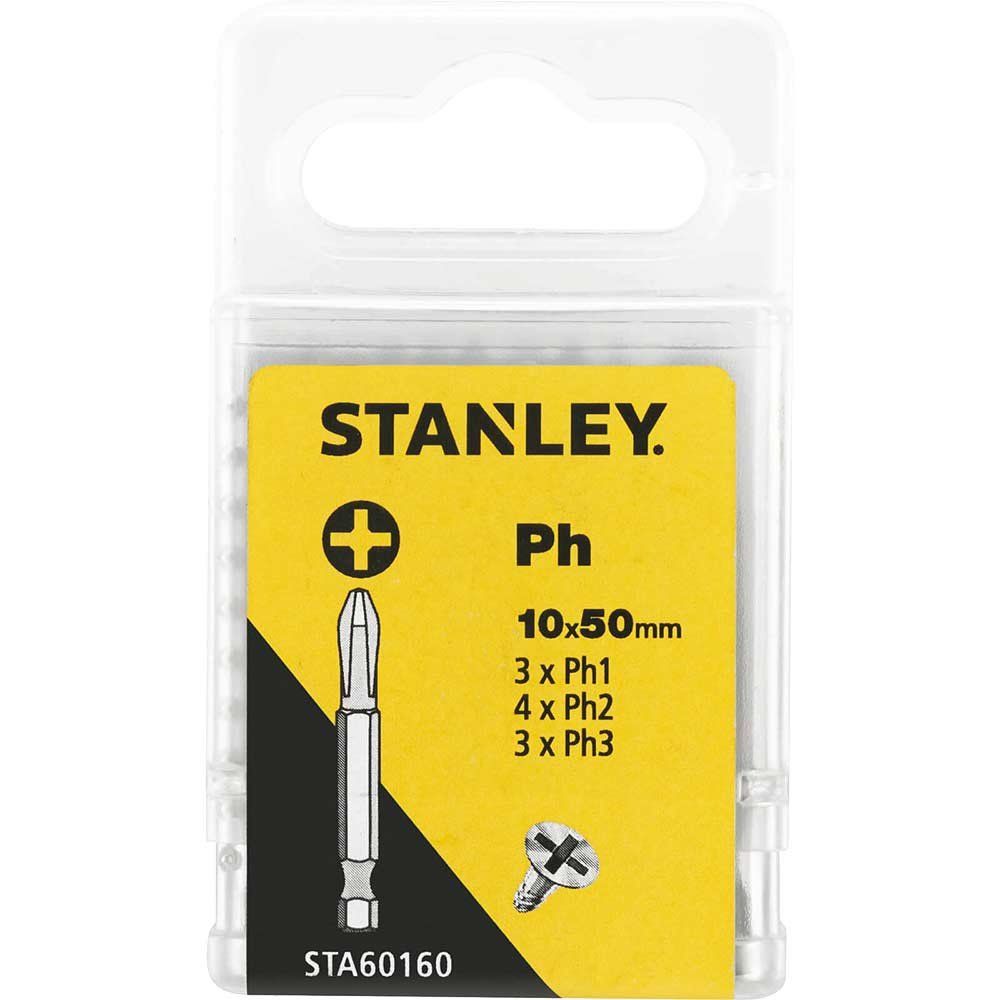 Stanley Mixed Phillips Screwdriver Bits Assorted Phillips 50mm Pack of 10 - Image 1