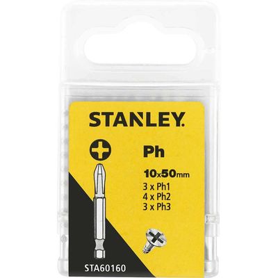 Stanley Mixed Phillips Screwdriver Bits Assorted Phillips 50mm Pack of 10