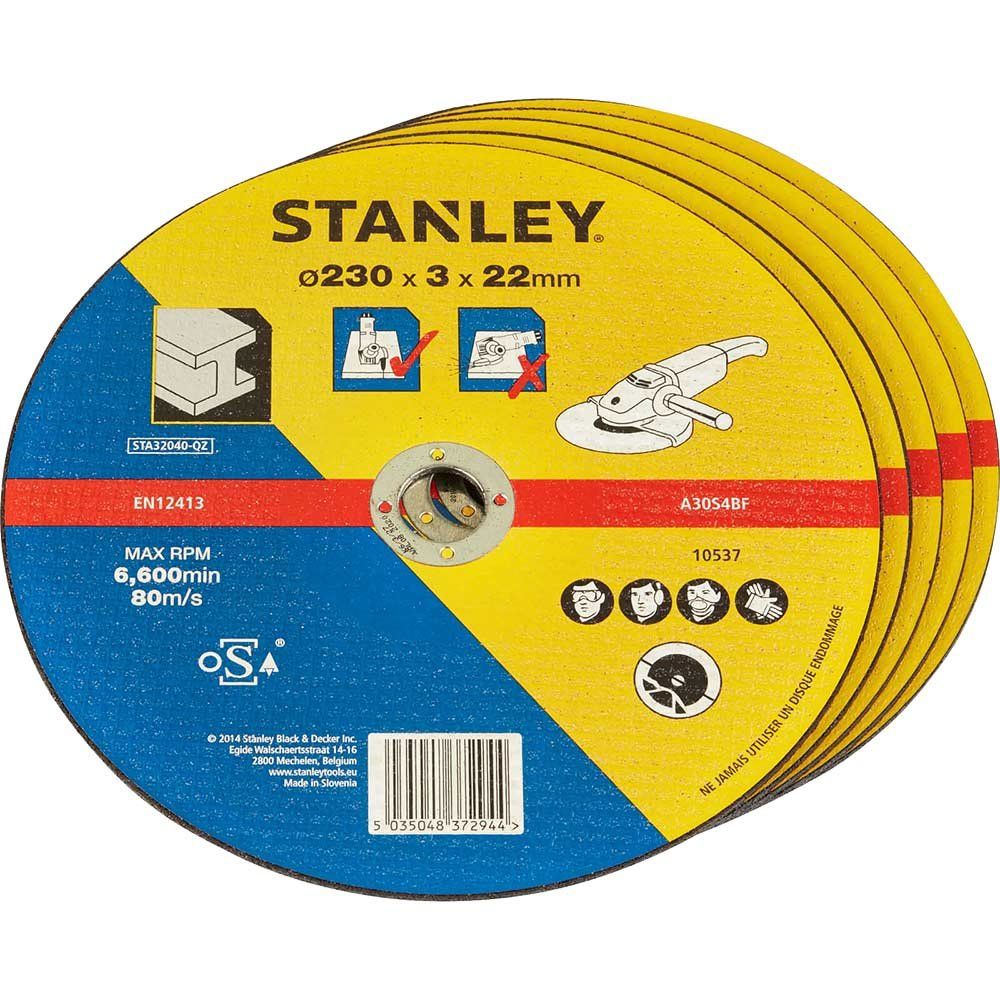 Stanley Flat Metal Cutting Disc 230mm Pack of 5 - Image 1