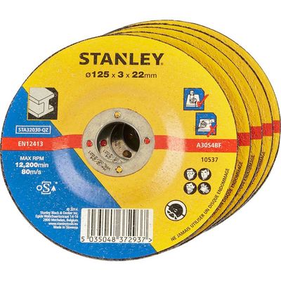 Stanley Depressed Centre Metal Cutting Disc 125mm Pack of 5
