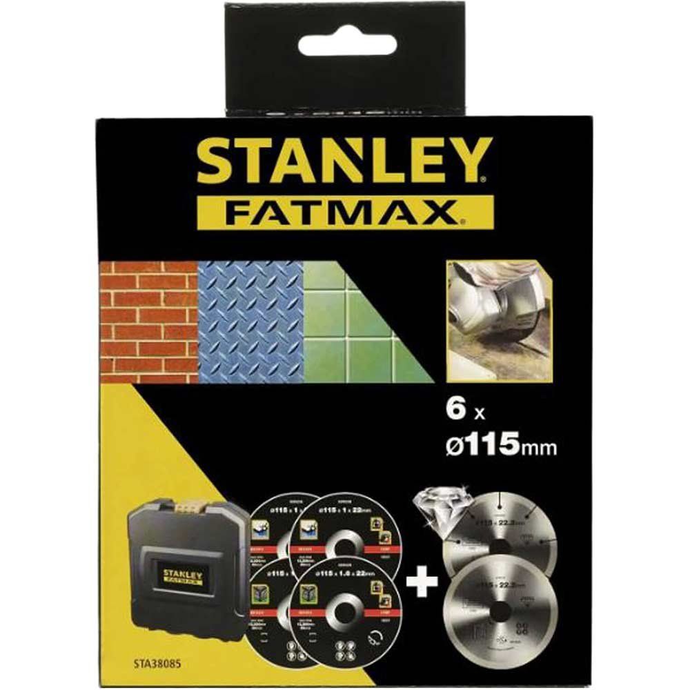 Stanley 6 Piece Multi Purpose 115mm Cutting Disc Set 115mm - Image 1