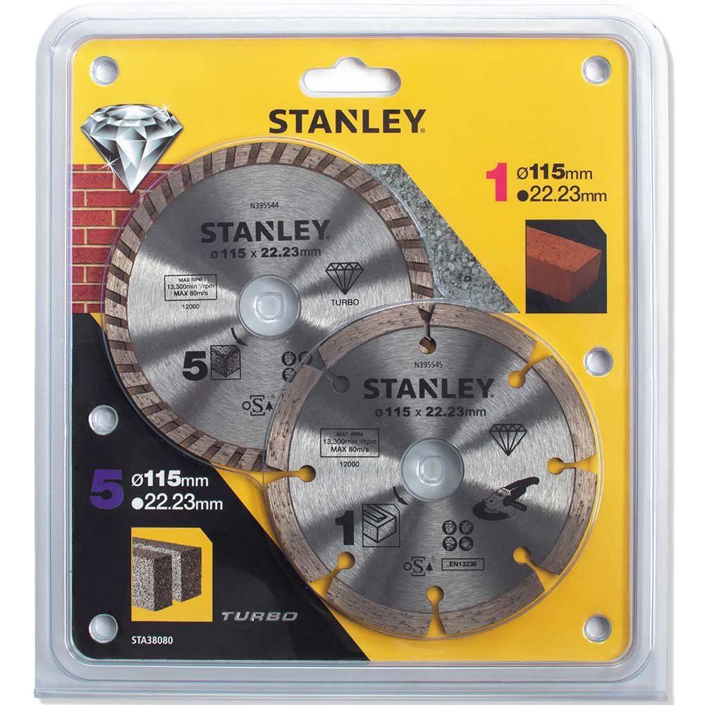 Stanley 2 Piece Diamond Cutting Disc Set 115mm - Image 1