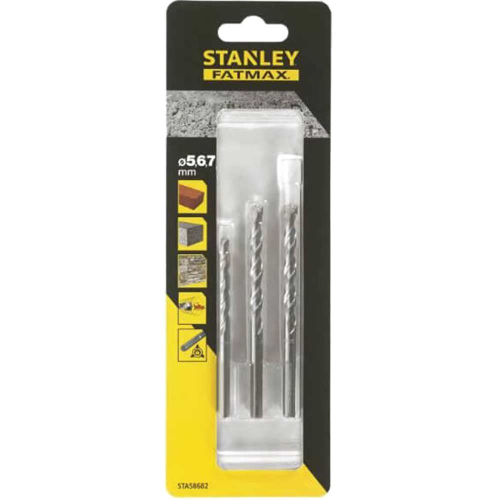 Stanley FatMax 3 Piece Masonry Drill Bit Set - Image 1