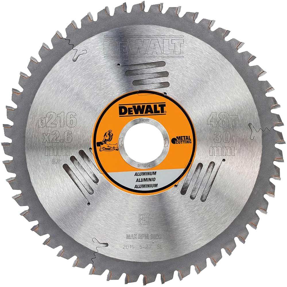 DeWalt Aluminium Cutting Saw Blade 216mm 48T 30mm - Image 1