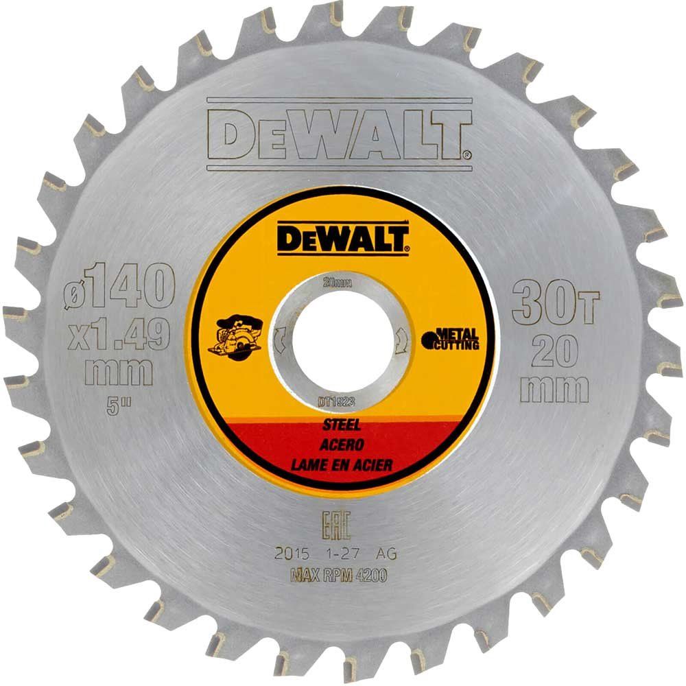 DeWalt Metal Steel Cutting Saw Blade 140mm 30T 20mm - Image 1