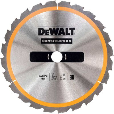 DeWalt Construction Circular Saw Blade 165mm 18T 20mm