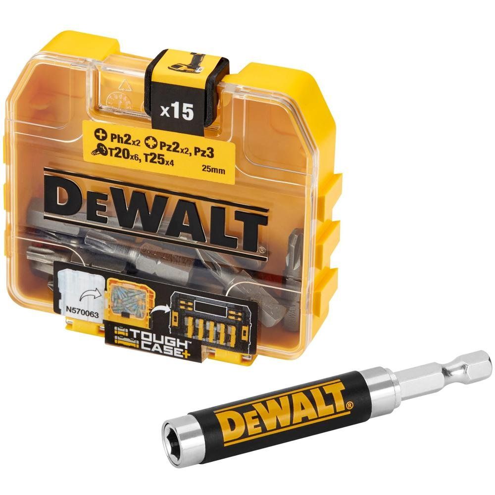 DeWalt 16 Piece Small Tough Case Screwdriver Bit Set and Bit Holder - Image 1