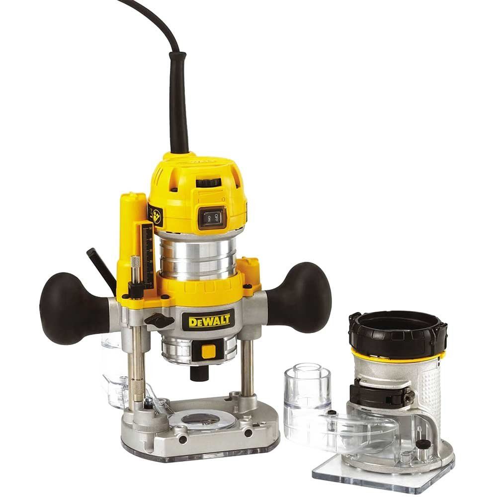 Dewalt D26204K-GB D26204K 1/4In Premium Plunge & Fixed Base Combi Router 900W 240V - Image 1
