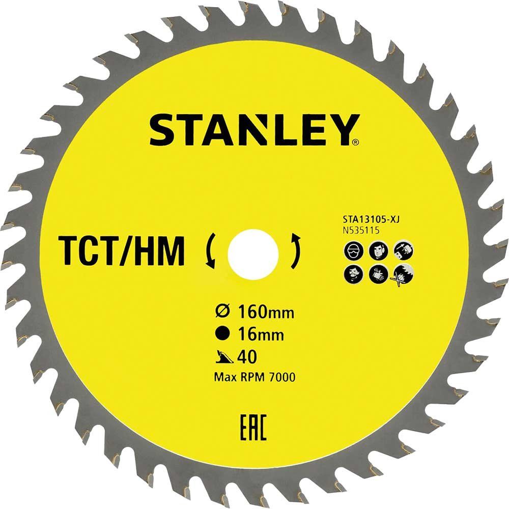 Stanley TCT Circular Saw Blade 160mm 40T 16mm - Image 1