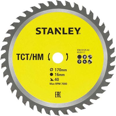 Stanley TCT Circular Saw Blade 170mm 40T 16mm