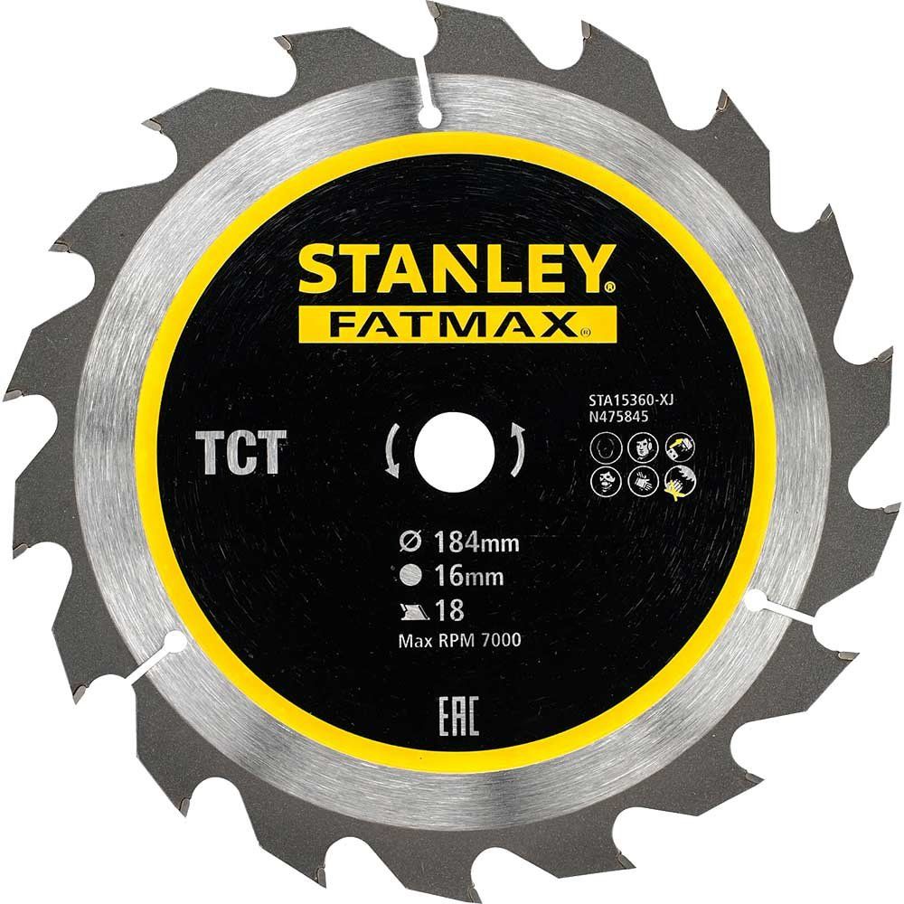Stanley FatMax Fast Cutting Circular Saw Blade 184mm 18T 16mm - Image 1