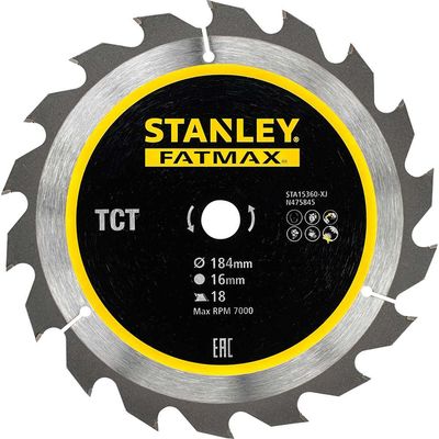 Stanley FatMax Fast Cutting Circular Saw Blade 184mm 18T 16mm