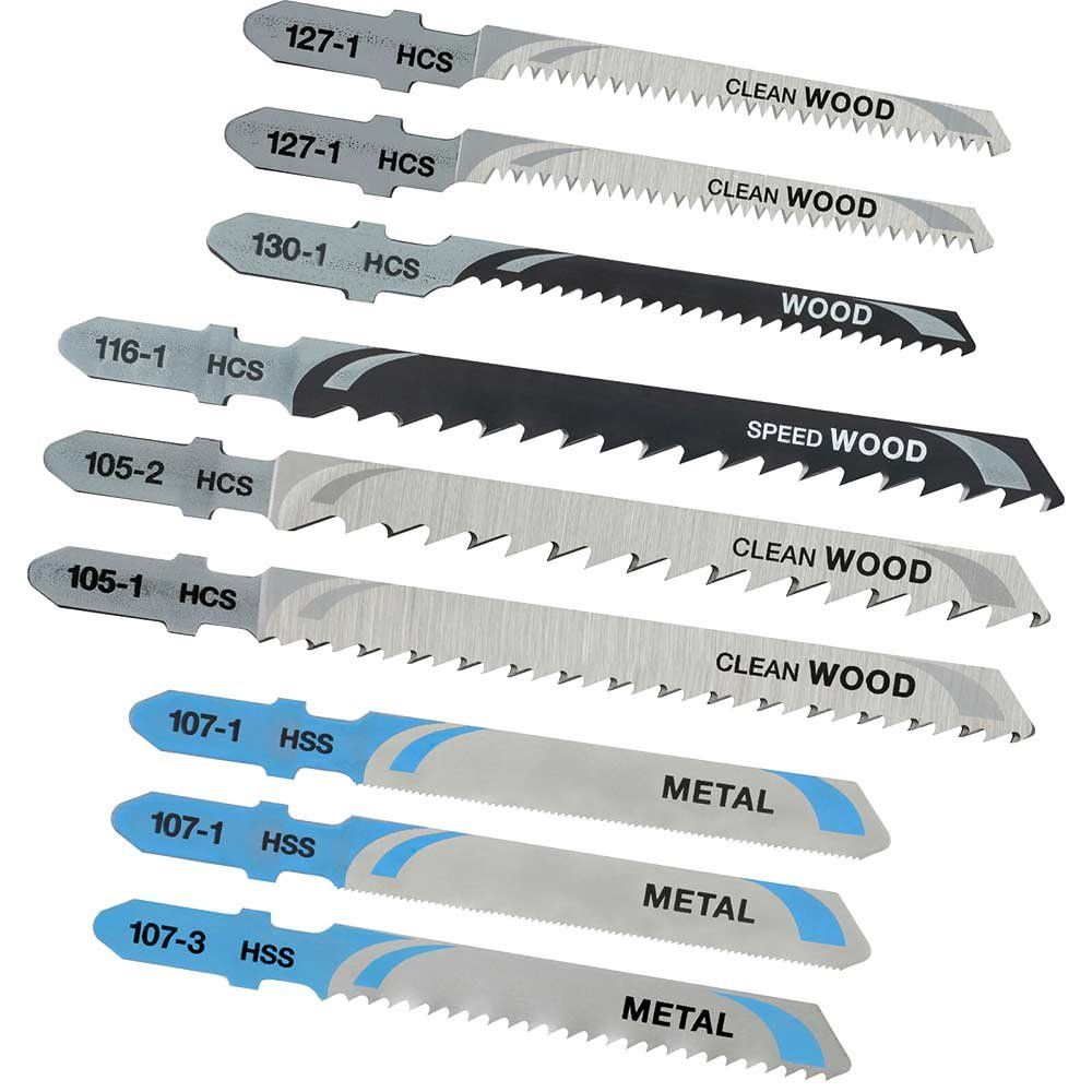 Stanley 10 Piece T Shank Jigsaw Blade Set for Wood and Metal - Image 1