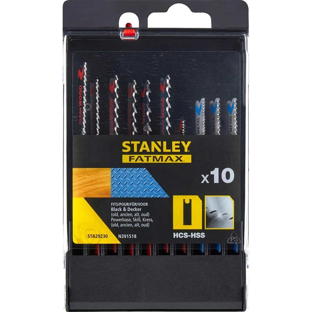 Stanley FatMax 10 Piece U Shank Jigsaw Blade Set for Wood and Metal - Image 1