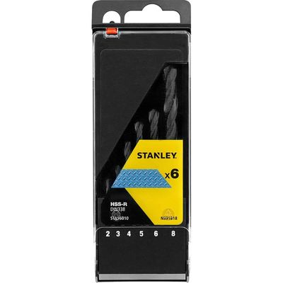 Stanley 6 Piece HSS-R Metal Drill Bit Set