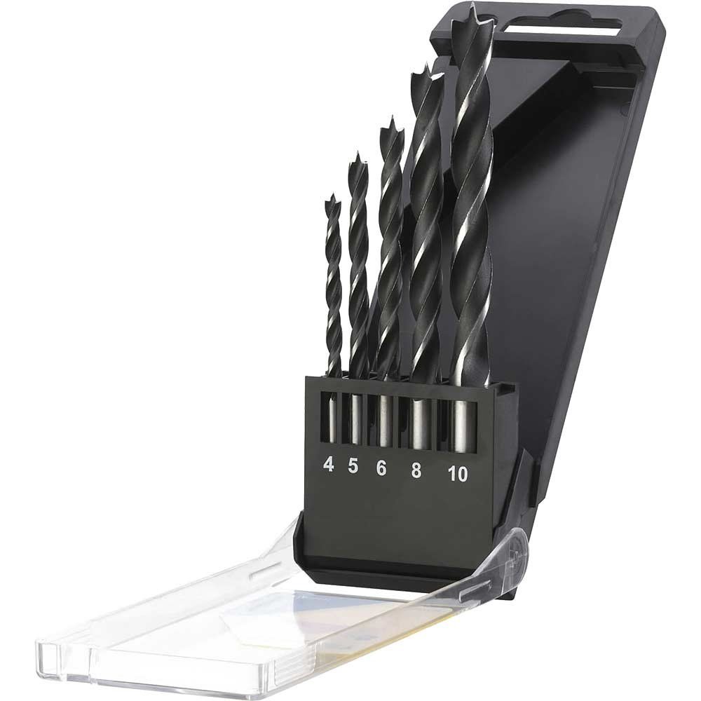 Stanley 5 Piece Brad Point Wood Drill Bit Set - Image 1