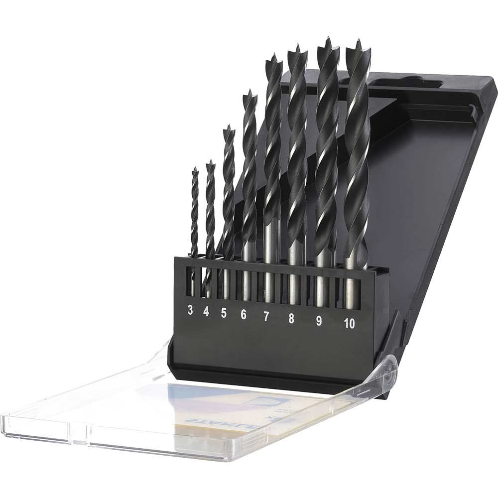 Stanley 8 Piece Brad Point Wood Drill Bit Set - Image 1