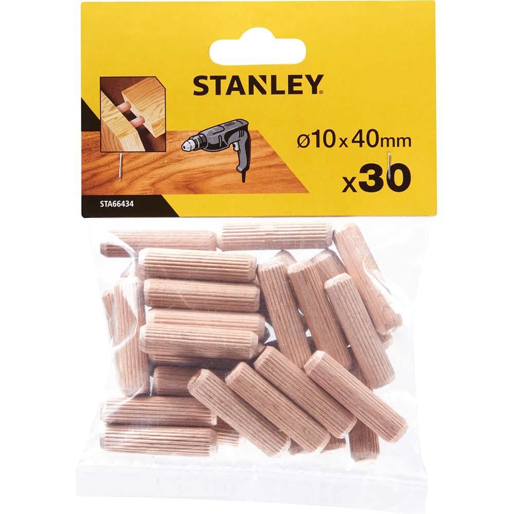 Stanley Round Wooden Dowels 10mm 40mm Pack of 30 - Image 1
