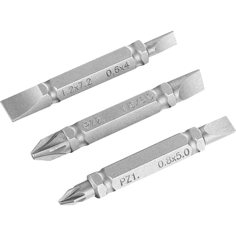 Stanley 3 Piece Double Ended Pozi and Slotted Screwdriver Bit Set - Image 1