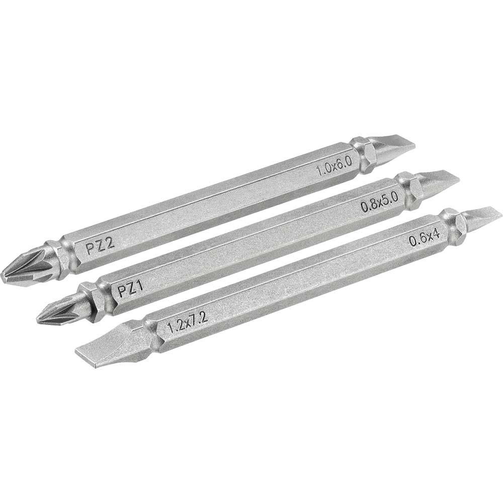 Stanley 3 Piece Pozi and Slotted Double Ended Screwdriver Bit Set - Image 1