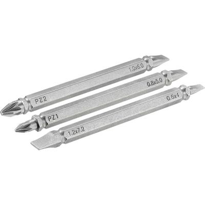 Stanley 3 Piece Pozi and Slotted Double Ended Screwdriver Bit Set