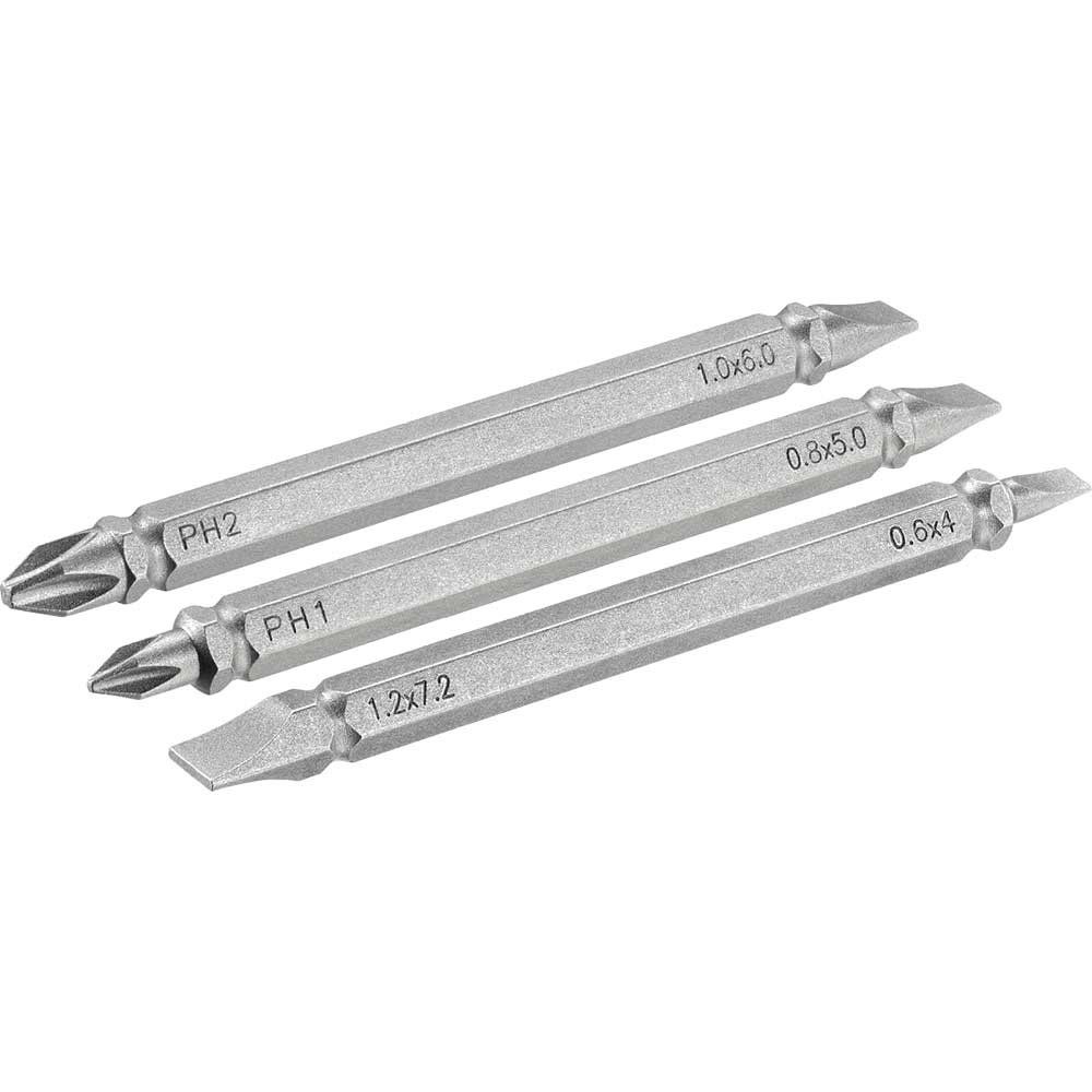 Stanley 3 Piece Double Ended Phillips and Slotted Screwdriver Bit Set - Image 1