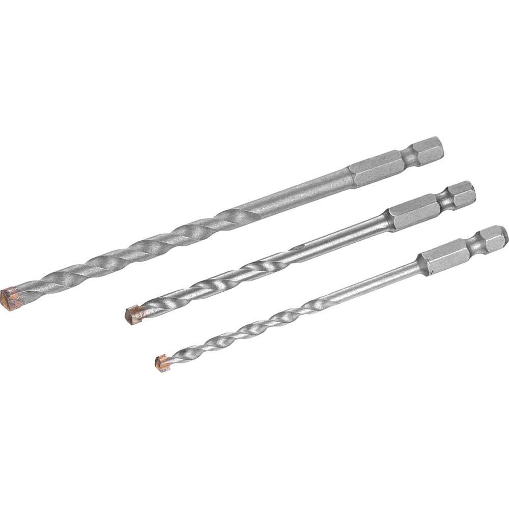 Stanley 3 Piece Hex Shank Masonry Drill Bit Set - Image 1