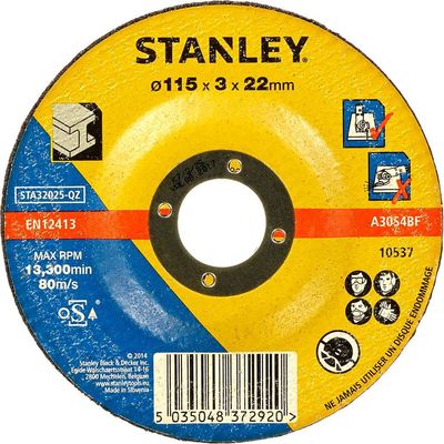 Stanley Depressed Centre Metal Cutting Disc 115mm Pack of 1