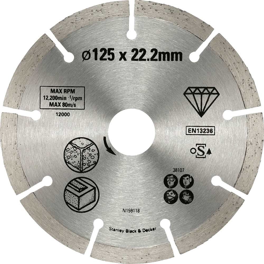 Stanley FatMax Diamond Cutting Disc for Concrete and Brick 125mm - Image 1
