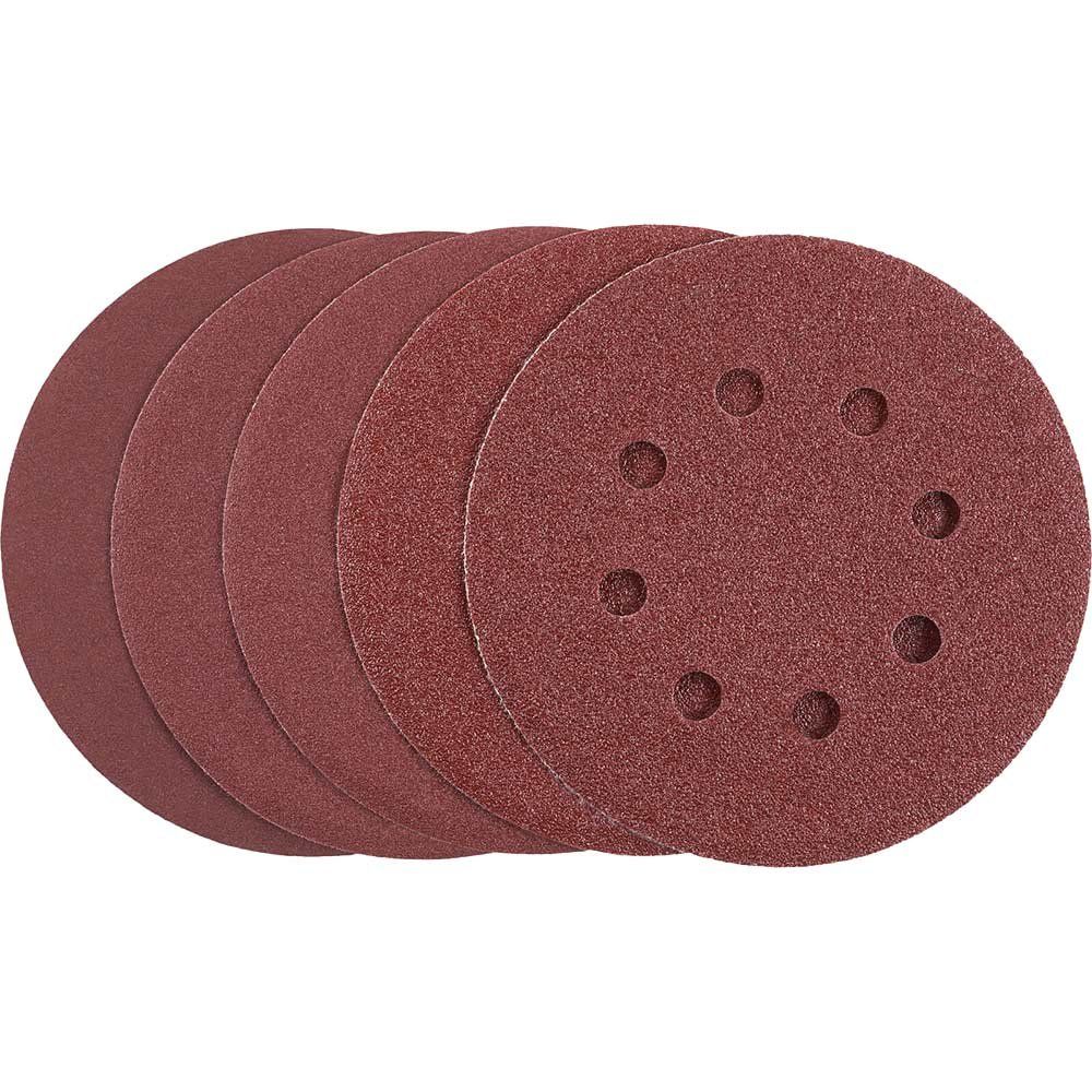 Stanley Hook and Loop ROS Sanding Discs 125mm 125mm Assorted Pack of 5 - Image 1