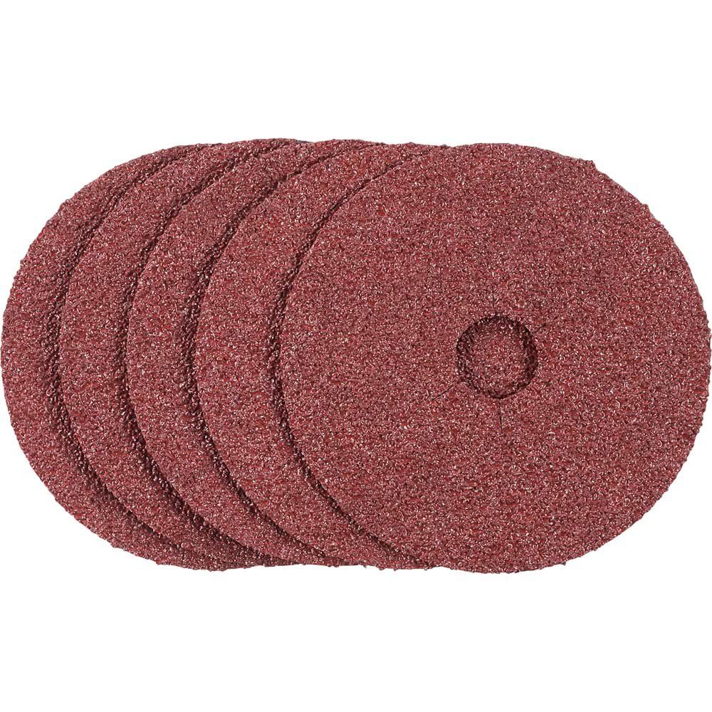 Stanley Fibre Sanding Discs for 115mm Angle Grinders 115mm 24g Pack of 5 - Image 1