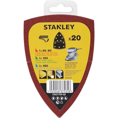 Stanley Multi Sander Sheets Assorted Grit Pack of 20