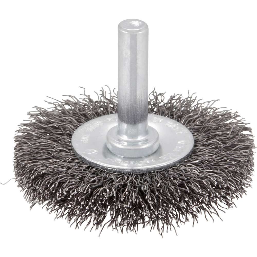Stanley Crimped Steel Wire Wheel Brush 50mm 6mm Shank - Image 1