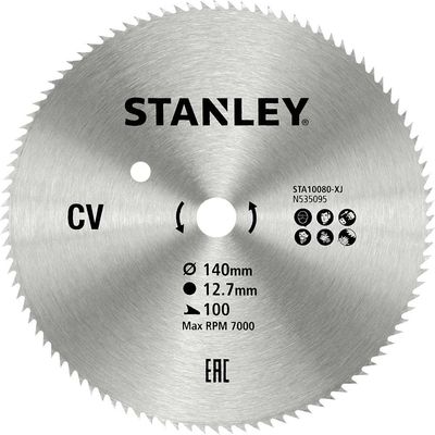 Stanley CV Cross Cutting Circular Saw Blade 140mm 100T 12.7mm